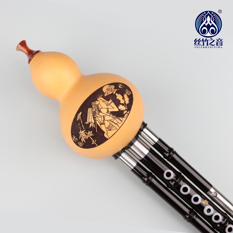 葫芦丝C调黑檀木竹节镶孔推拉杆葫芦丝成人演奏云南民族乐器