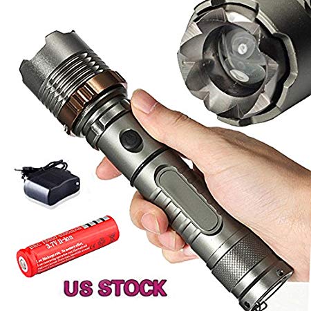 推荐4000LM LED T6 Zoomable Focus Flashlight Torch Lamp+ 186