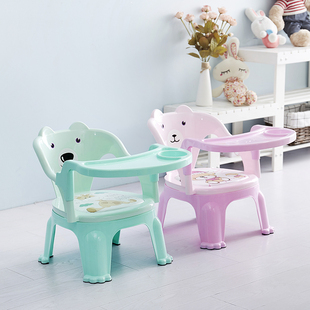 新品 婴儿童宝宝吃饭桌餐椅子卡通叫叫靠背座椅塑料凳子安全吃饭小