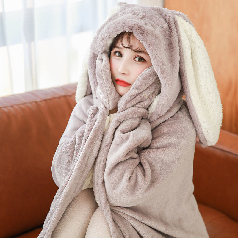 加厚秋冬保暖办公室午睡毯可爱披肩毛毯懒人斗篷披风毯子沙发盖毯,床上用品,休闲毯/毛毯/绒毯,淘宝优惠券,粉丝福利购,淘宝优惠卷