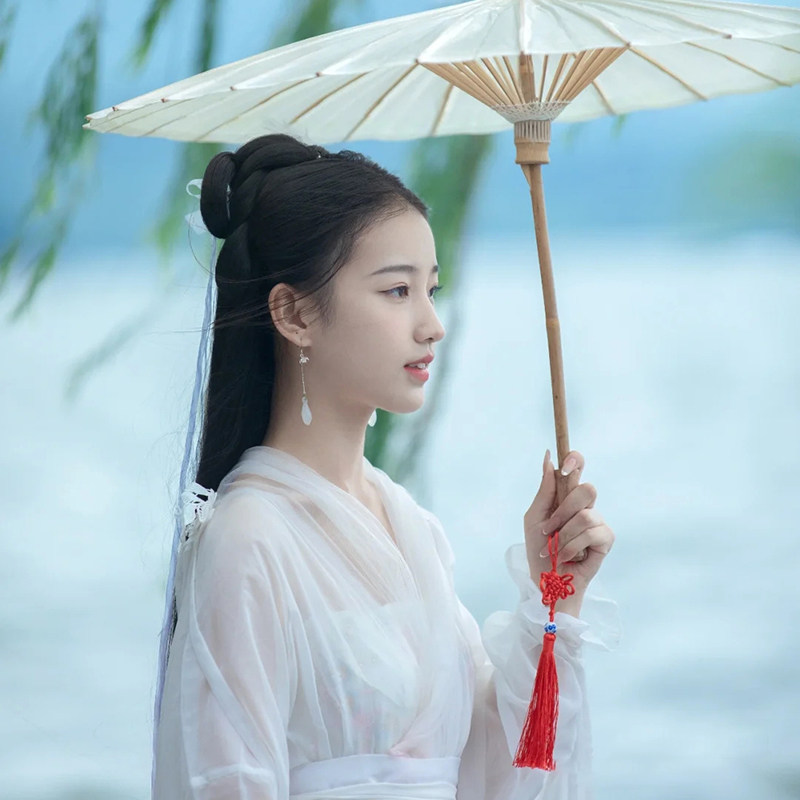 现货速发白色神明少女汉服女装成人小龙女古装仙气古风飘逸古典舞