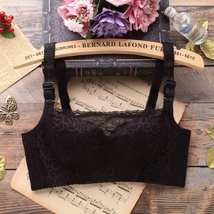 内衣女聚拢小胸夏季白色透气蕾丝防走光抹胸式文胸薄款无钢圈胸罩