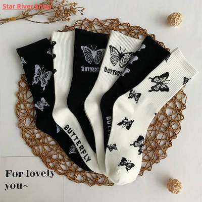 速发Retro cute Japanese spring and summer socks female ins t