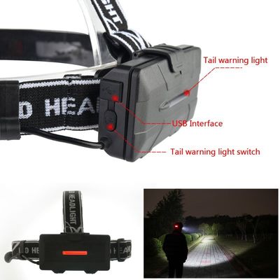 Headlight Powerful USB Headlamp 4* T6 +2*COB+2*Red LED Head