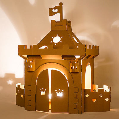 儿童纸箱城堡玩具屋汽车模型穿戴纸盒创意幼儿园手工制作纸板房子