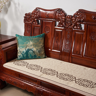 红木沙发坐垫中式实木家具沙发套罩椅垫带靠背加厚海绵垫防滑定做