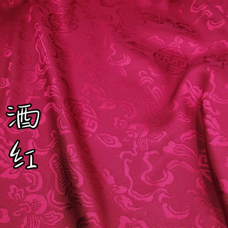 八仙过海葫芦提花色丁缎面布料汉服lolita女装R仿真丝旗袍睡衣布