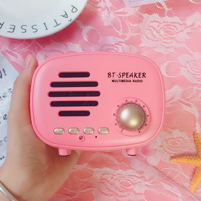 迷你便携复古式插卡无线少女生创意收音机蓝牙小音箱音响重低音炮