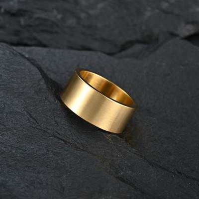 速发10mm Titanium Steel Wide Ring Brushed Large Ring for Men