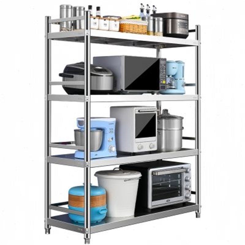 围栏款304f不锈钢货架落地置物架商用仓库家用厨房收纳架微波炉架,商业/办公家具,置物架/陈列架/储物架/展示架,淘宝优惠券,粉丝福利购,淘宝优惠卷