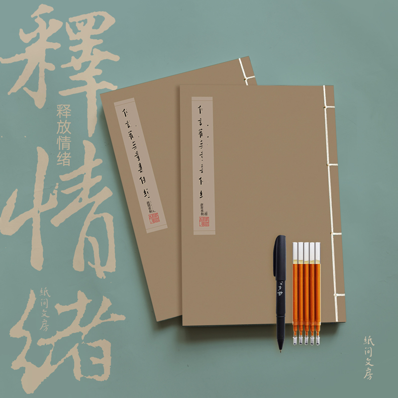 释放情绪!观无量.寿金色笔手抄经硬笔楷书古风练字手账