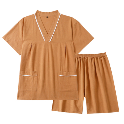 汗蒸服女100%纯棉o韩版可爱情侣大码套装家居服睡衣浴服桑拿服男