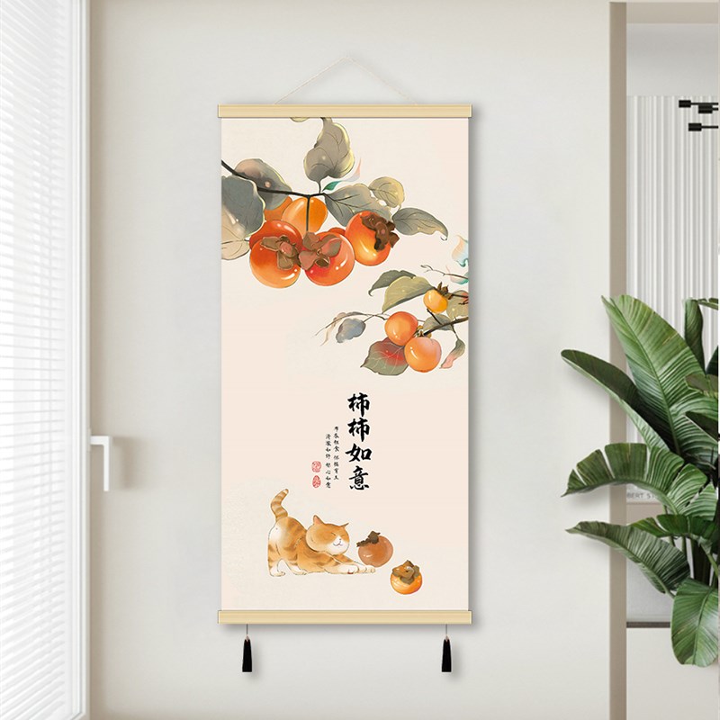 挂画 装饰画 客厅入户玄关墙画免打E孔布艺壁画电表箱装饰遮挡磊图片
