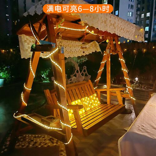 xy太阳能户外灯带家用庭院灯串阳C台花园布置防水装饰串灯星星彩