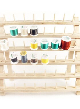 60-reel Folding Wooden Thread Stand Holder Sewing Embroidery