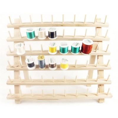 60-reel Folding Wooden Thread Stand Holder Sewing Embroidery