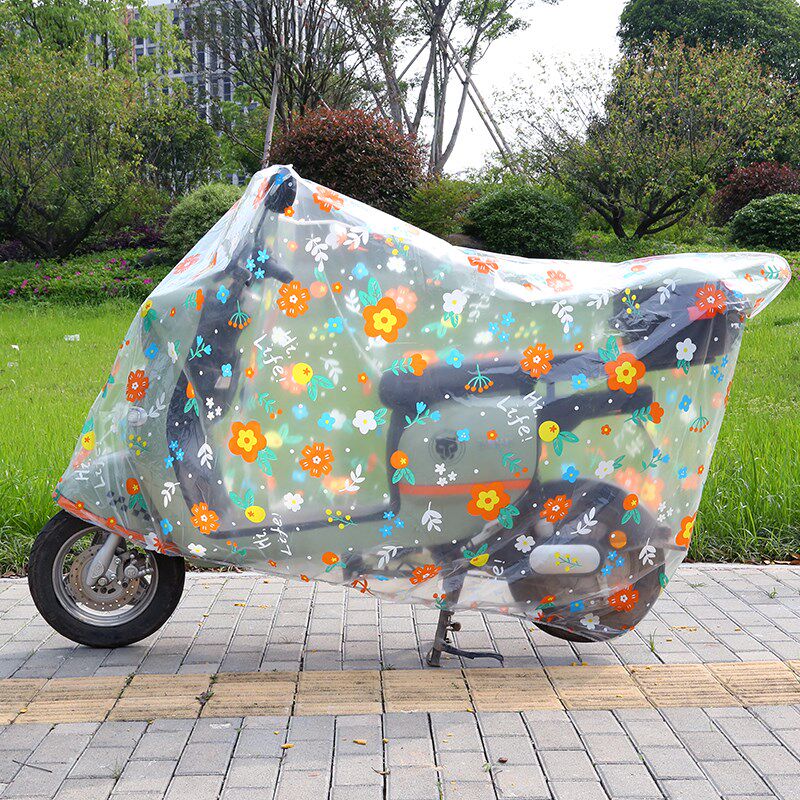 新疆包邮电动车防雨罩加厚防晒透明摩托电瓶车防尘套可爱卡通防水