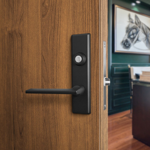 室内静音木门锁黑色卧室卫生间实木房门把手通用型整体锁具