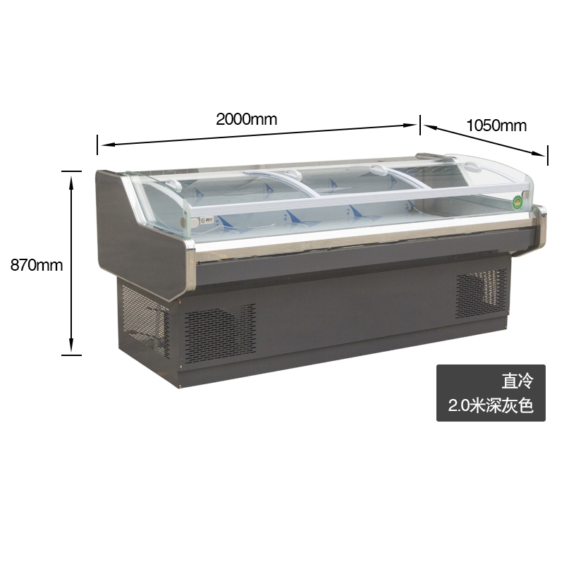 新品商用风冷e鲜肉柜卧式熟食冷藏展示柜猪牛羊肉直冷双温玻璃保