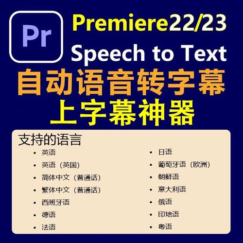 pr2024 22 自动生成字幕语言包插件语音频转文本 pr自动加上字幕