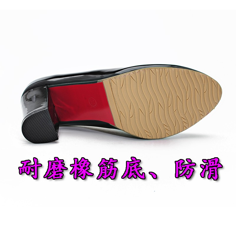 圆头高跟鞋粗跟单鞋大l码女鞋40黑色41工作鞋43小码31职业32优雅3
