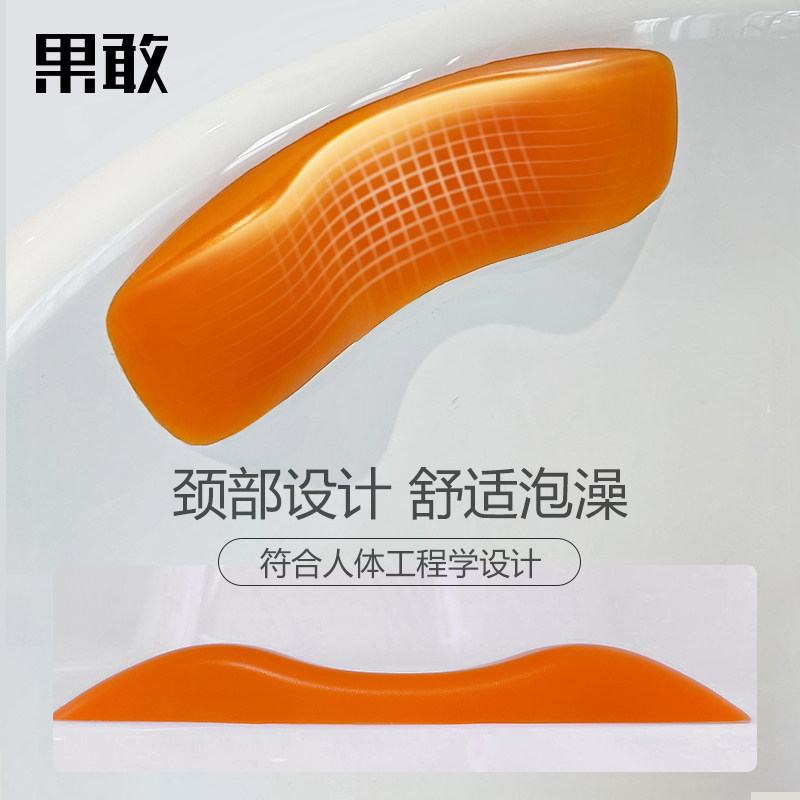 果敢浴缸枕头防滑防水轻奢硅胶B浴枕浴缸配件颈部舒适躺枕靠枕