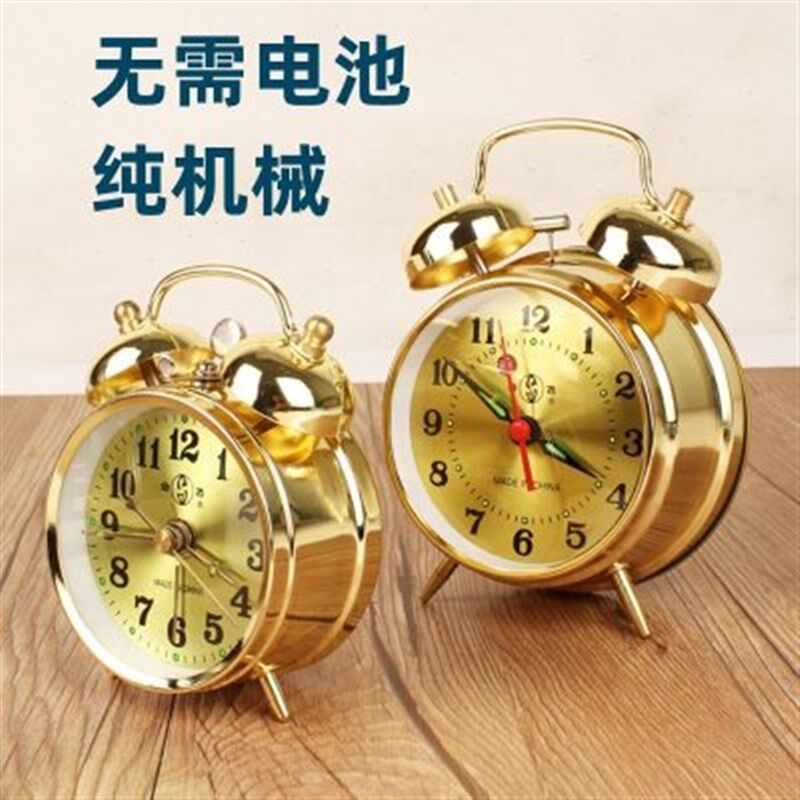 学生闹钟超大声音简约金属懒人变态闹铃超响静音床头钟起床困难户