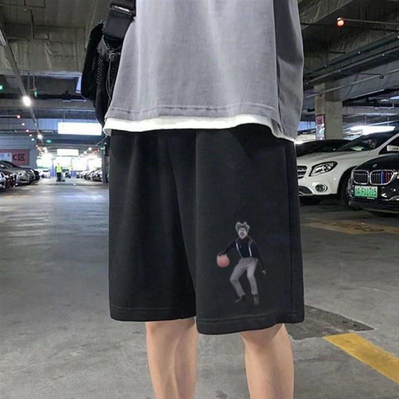鸡你太美夏季短裤男学p生百搭纯棉打篮球蔡徐坤恶搞五分裤显高显