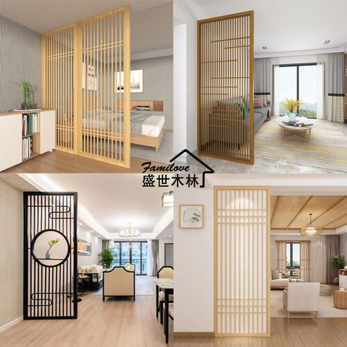 实木花格镂空新中式仿古门窗屏风隔断吊顶背景墙现代木格栅栏花板