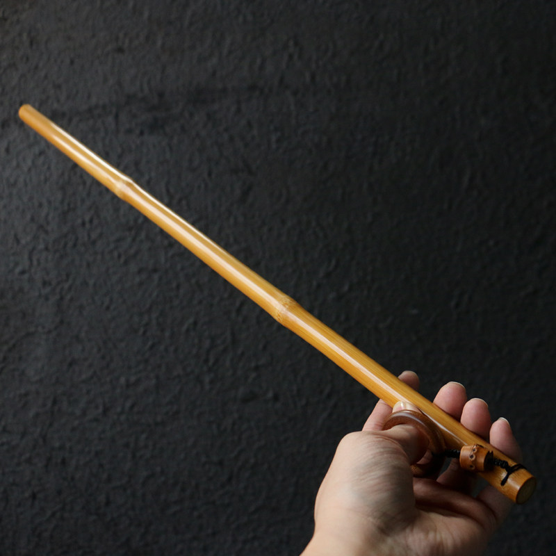 精品纯手工精磨天然十几年老实心玉竹文玩教鞭手把件y手杖竹节棍