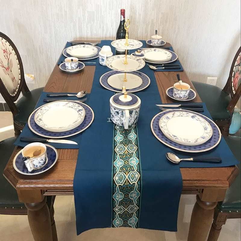 西餐餐垫欧式餐桌长条时尚简约桌旗奢华西餐布艺茶几桌布,居家布艺,桌布,淘宝优惠券,粉丝福利购,淘宝优惠卷