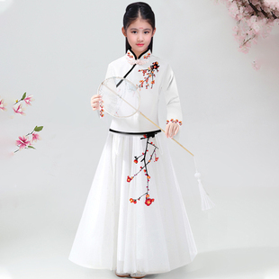 儿童古装中国风h改良版超仙刺绣汉服女童襦裙汉服公主仙女装演出
