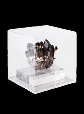 OMENIA轻奢样板间客厅茶几天然镁矿石透明亚克力水晶桌面装饰摆件