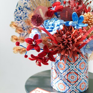 2025蛇年年宵花扭扭棒抱抱桶手工福桶成品diy材料包春节新年礼物