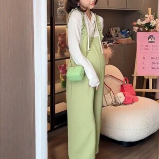 两件套清凉网红春装 孕妇夏装 春夏雪纺小个子宽松阔腿裤 套装 背带裤