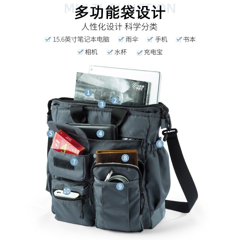 商务男士背包单肩斜挎包多功能手提包跨包大容量出差通勤公务包,箱包皮具/热销女包/男包,男士包袋,淘宝优惠券,粉丝福利购,淘宝优惠卷