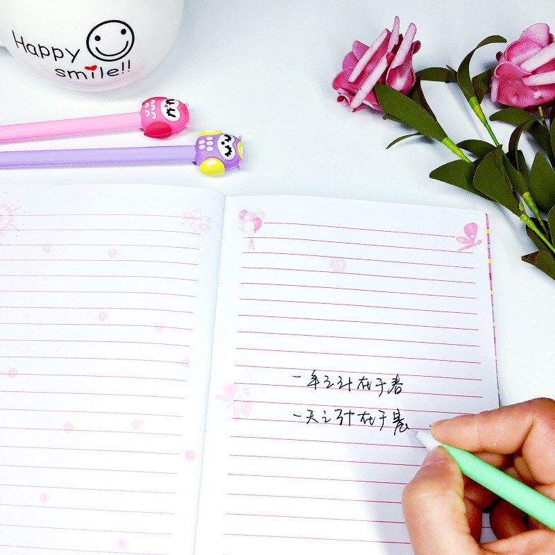 24 pcs New creative cartoon owl gel pen cute student signatu