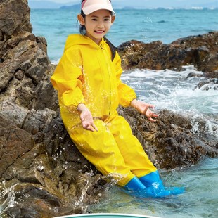 儿童玩水全身连体衣n下水裤 套装 赶海抓鱼幼儿园玩沙 防水雨衣雨鞋
