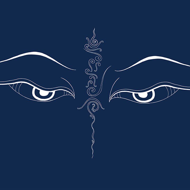 密宗唐卡diy涂色描金 般若法眼佛眼 智慧之眼 白描底稿手绘填色