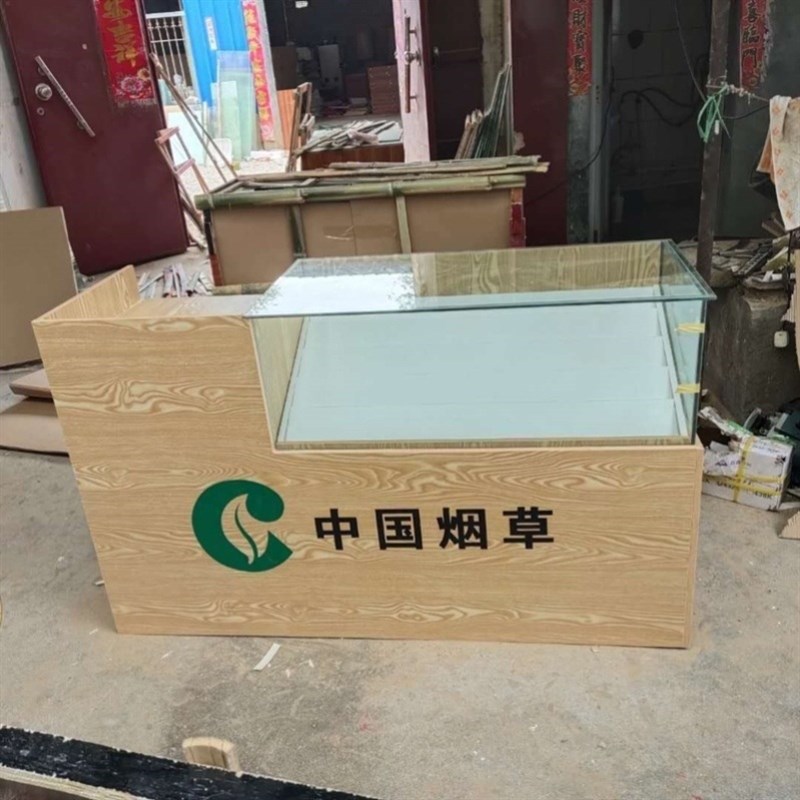 烟草专卖店组合滑轮玻璃展柜小卖部香烟柜台收银台一体烟柜展示柜