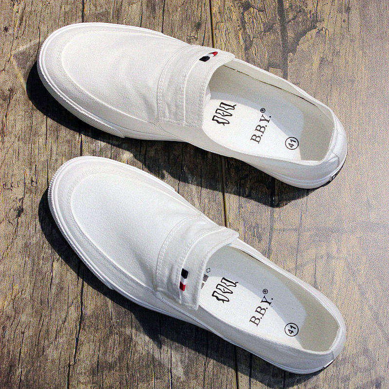 懒人鞋男一脚蹬布鞋春夏透气帆布鞋男韩版百搭休闲白布鞋男小白鞋,流行男鞋,帆布鞋,淘宝优惠券,粉丝福利购,淘宝优惠卷