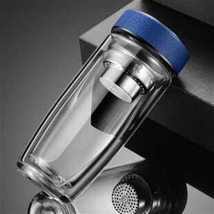 2022新款索赫双层智能温控玻璃杯男水杯防摔带盖家用杯子隔热泡茶