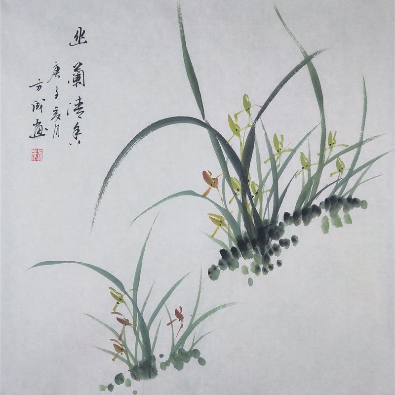 纯手绘国画小品装饰画客厅餐厅玄关电h表箱挂画写意花鸟画定制字