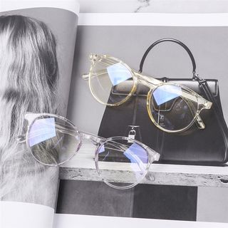 速发Vintage Anti Blue Rays Glasses Classic Transparent Round