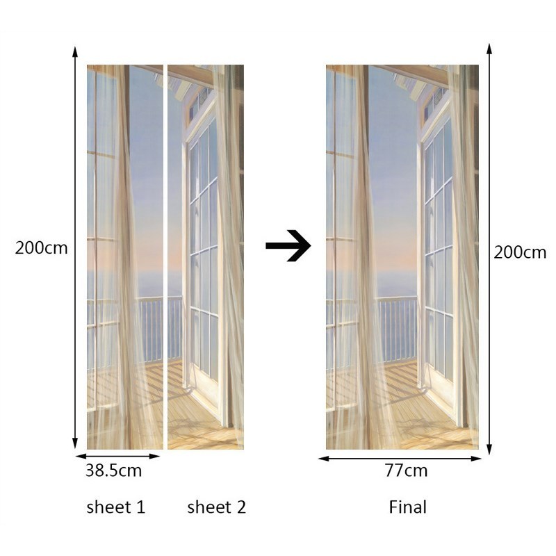 速发Balcony Scenery PVC Waterproof 3D Stereoscopic Space Mur