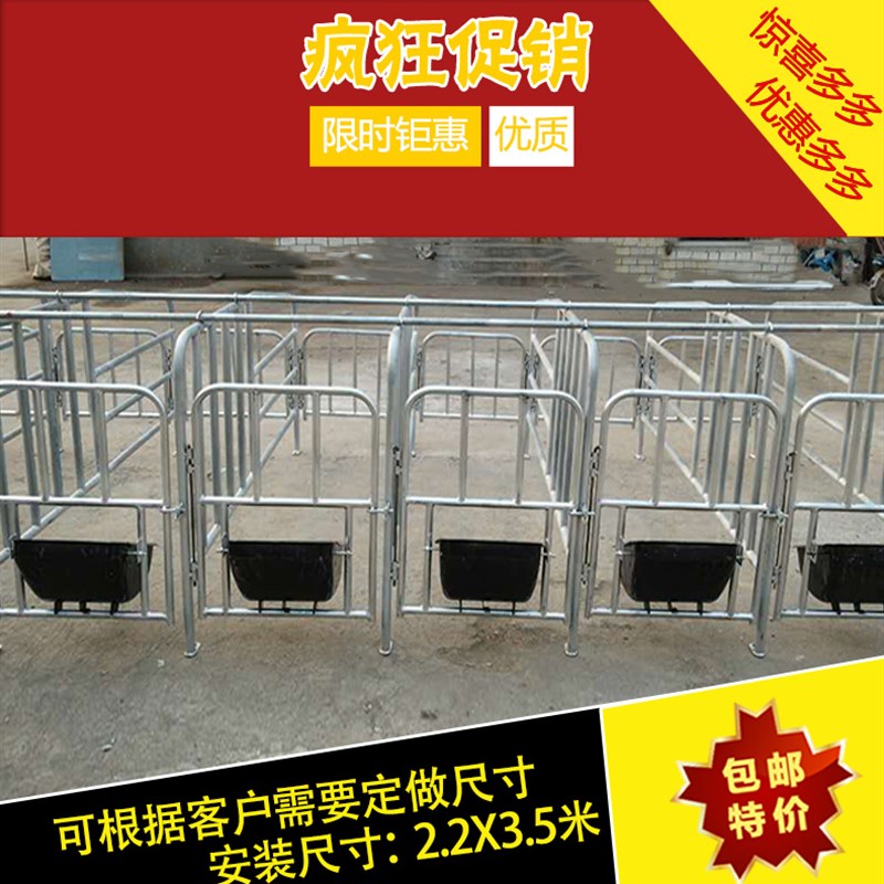 母猪定位栏限位i栏猪用产床镀锌管1到100位加厚落地式猪笼养殖设