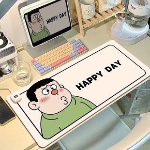 可爱胖虎加热鼠标垫超大办公电脑冬天发热桌垫宿舍学生写字暖手垫