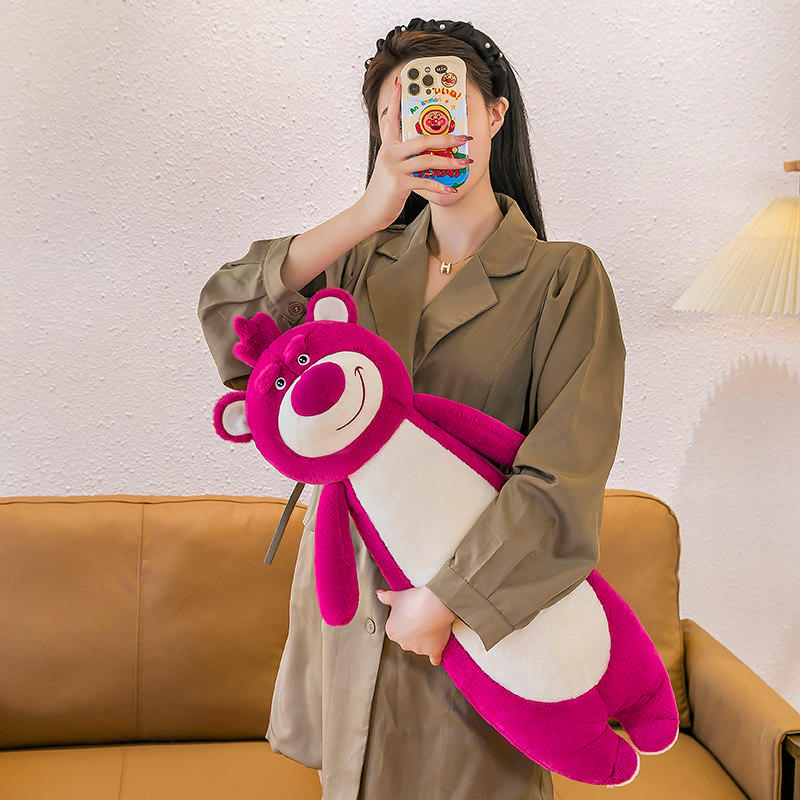 草莓熊公仔长条抱枕睡觉专用女生孕妇侧夹腿神器毛绒玩具布偶娃娃