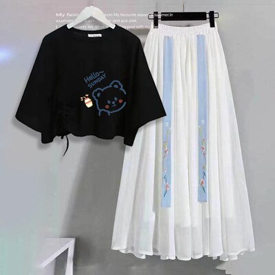 汉服女衣服学生古装长款中国风唐装民族风裙旗袍改良版仙女裙套装