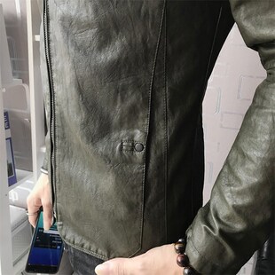 皮衣男机车青年外套薄款 皮夹克帅气男装 E秋季 韩版 夹 修身 2020新款